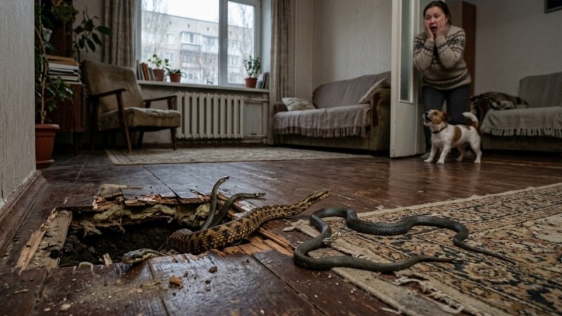 В частном доме в ЗКО из-под пола выползли 16 змей