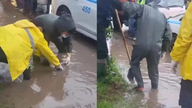 В Алматы мужчина утонул в арыке во время сильных осадков