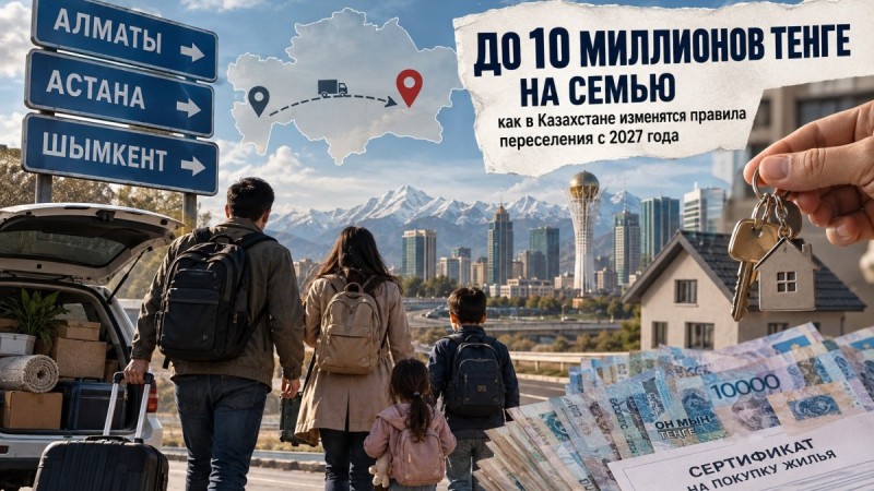 Казахстанцам будут платить за переезд в другие регионы: новые правила вступят в силу в 2027 году